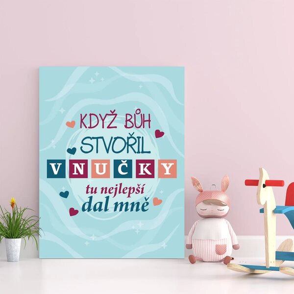 Sablio Dárková cedulka Když Bůh stvořil vnučky: 30x40 cm