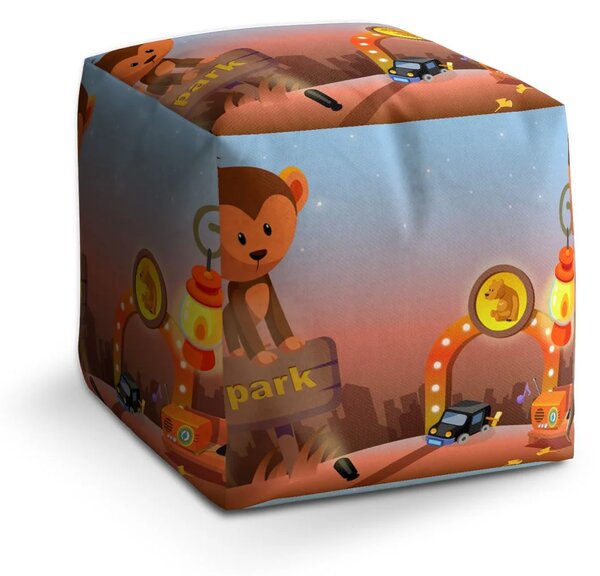 Sablio Taburet Cube Dětský motiv 4 - 40x40x40 cm
