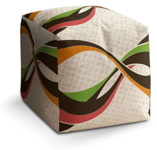Sablio Taburet Cube Retro abstrakce - 40x40x40 cm