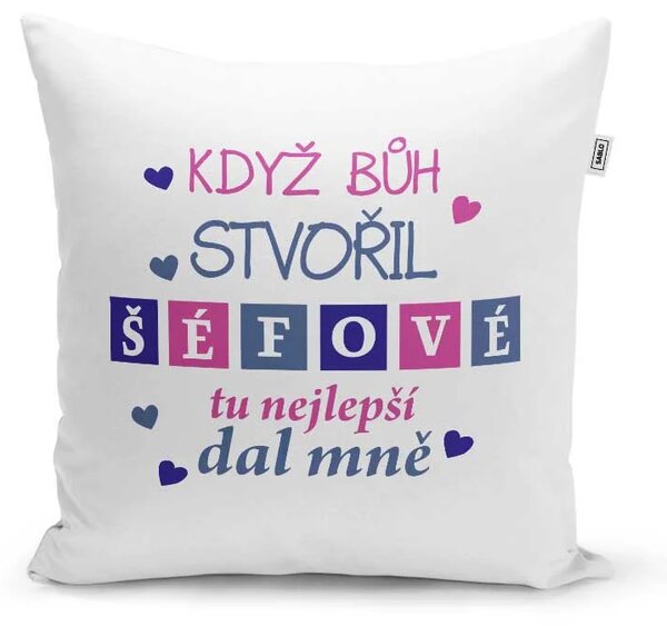 Sablio Polštář Když Bůh stvořil šéfové: 40x40 cm