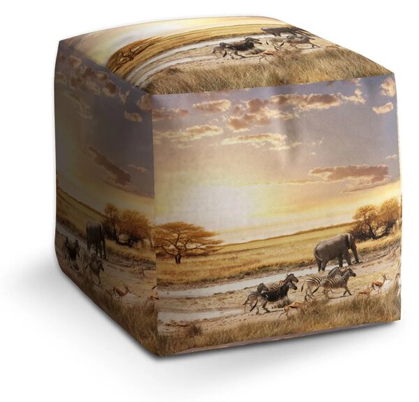 Sablio Taburet Cube Safari - 40x40x40 cm