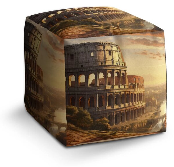 Sablio Taburet Cube Řím Koloseum Historic - 40x40x40 cm