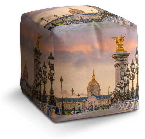 Sablio Taburet Cube Paříž Elysejský palác - 40x40x40 cm