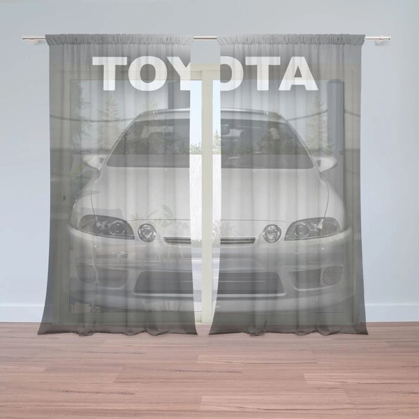Sablio Záclony Bílé sportovní auto: 2ks 150x250cm