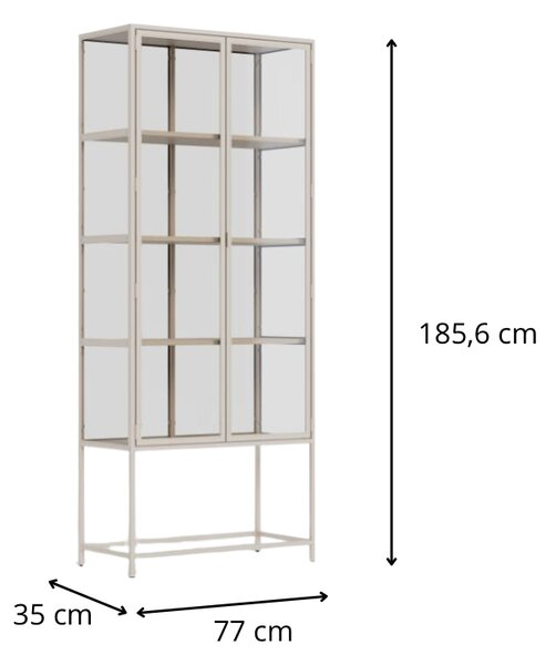 Actona Vitrína Seaford 77x185,6 cm šedá
