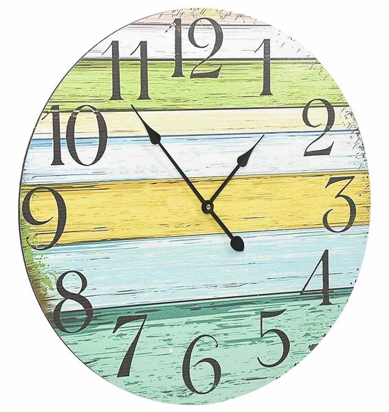 Nástěnné hodiny vícebarvené 60 cm MDF 325185