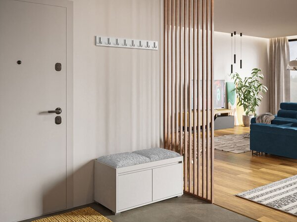 Nábytek do předsíně Konkor 80 + 2 kusy čalouněných nástěnných panelů Pag 40x30, Barva: bílá, barva: Manila 11 5903211044137