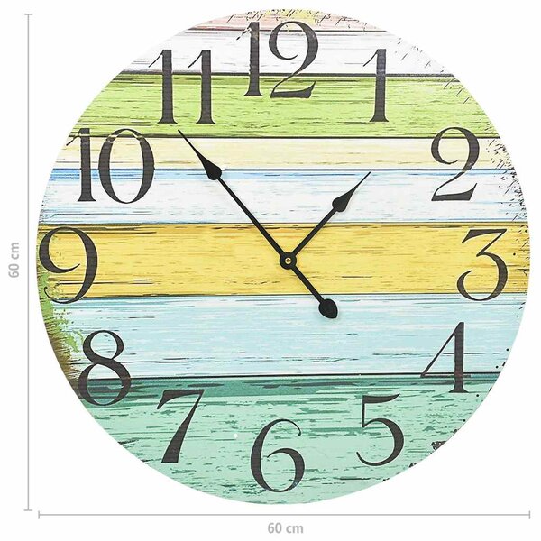 Nástěnné hodiny vícebarvené 60 cm MDF 325185