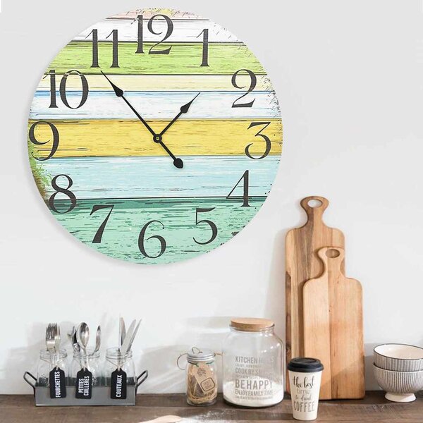 Nástěnné hodiny vícebarvené 60 cm MDF 325185