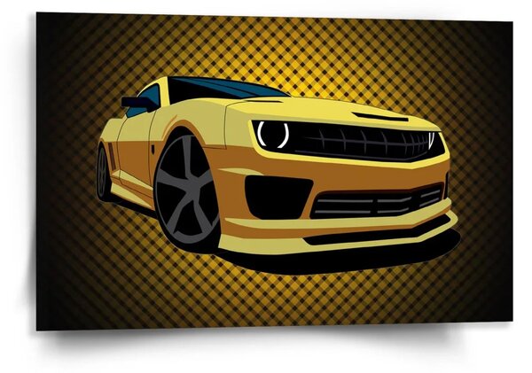 Sablio Obraz Chevrolet Camaro Žlutá mřížka - 120x80 cm