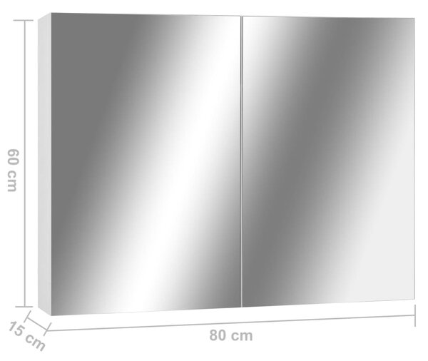 Koupelnová zrcadlová skříňka bílá 80 x 15 x 60 cm MDF 325186