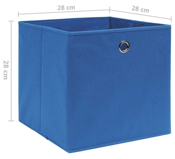 Úložné boxy 4 ks netkaná textilie 28 x 28 x 28 cm modré 325195