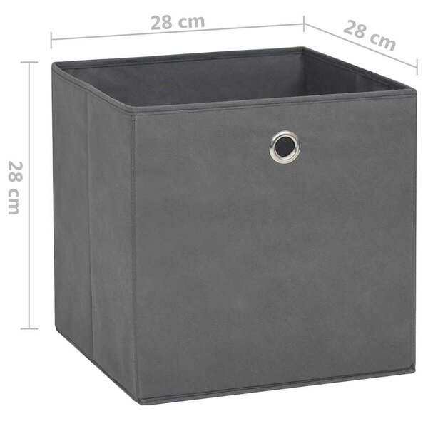 Úložné boxy 4 ks netkaná textilie 28 x 28 x 28 cm šedé 325191