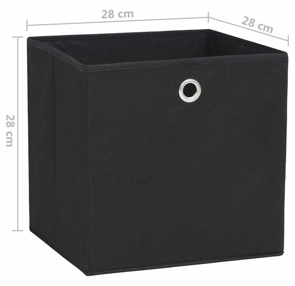 Úložné boxy 4 ks netkaná textilie 28 x 28 x 28 cm černé 325187