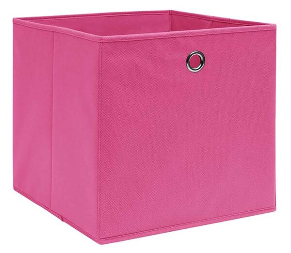 Úložné boxy 4 ks netkaná textilie 28 x 28 x 28 cm růžové 325203