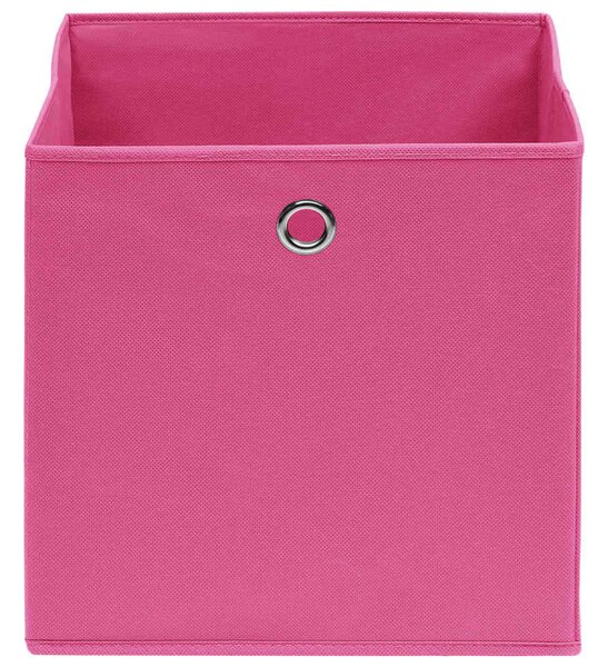 Úložné boxy 4 ks netkaná textilie 28 x 28 x 28 cm růžové 325203