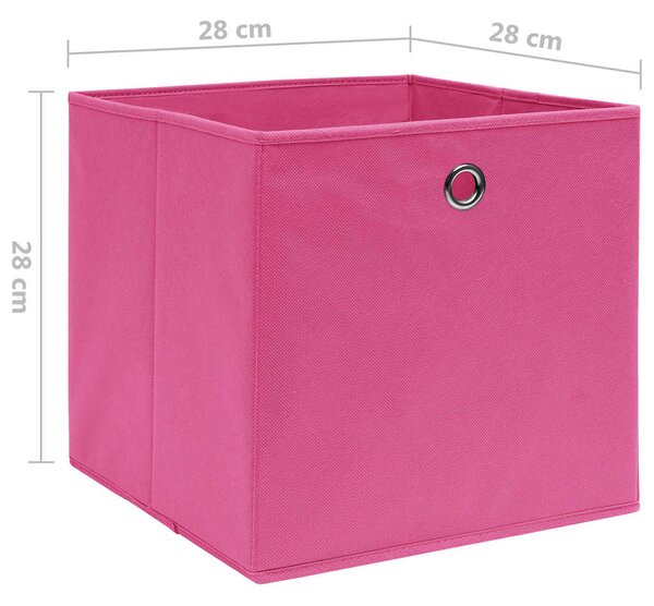 Úložné boxy 4 ks netkaná textilie 28 x 28 x 28 cm růžové 325203