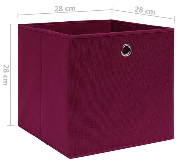 Úložné boxy 10 ks netkaná textilie 28x28x28 cm tmavě červené 325201