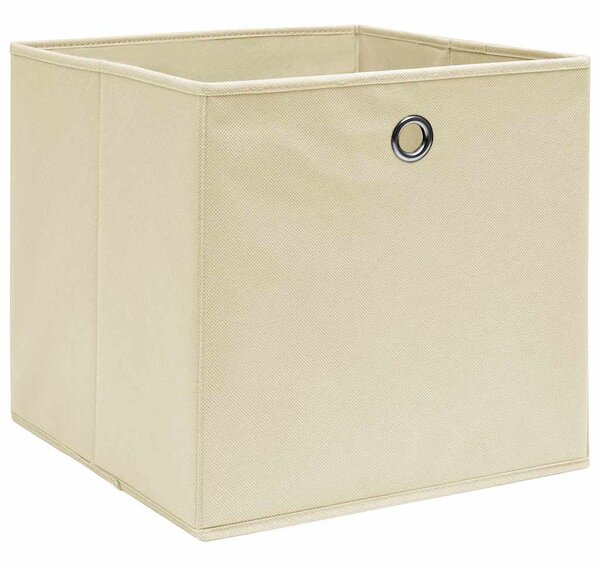 Úložné boxy 4 ks netkaná textilie 28 x 28 x 28 cm krémové 325215