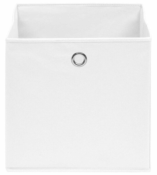 Úložné boxy 4 ks netkaná textilie 28 x 28 x 28 cm bílé 325207
