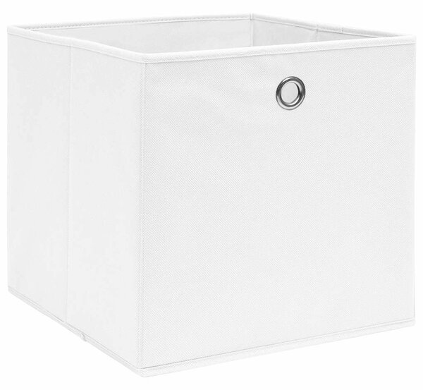 Úložné boxy 4 ks netkaná textilie 28 x 28 x 28 cm bílé 325207