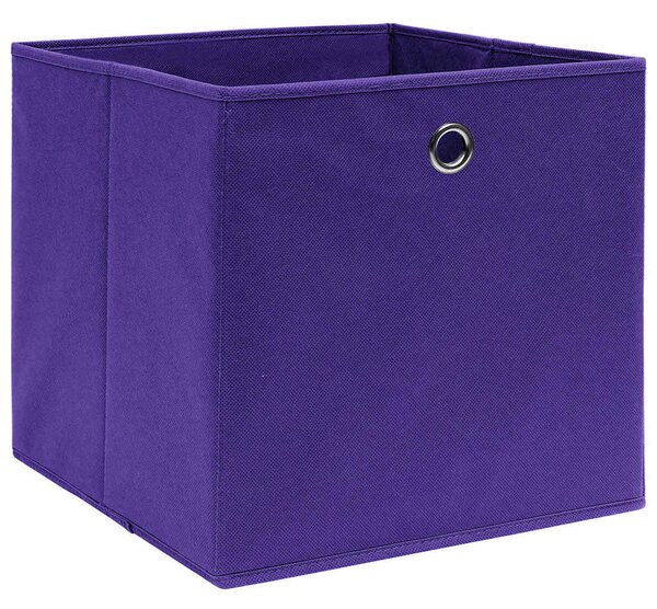 Úložné boxy 10 ks netkaná textilie 28 x 28 x 28 cm fialové 325213
