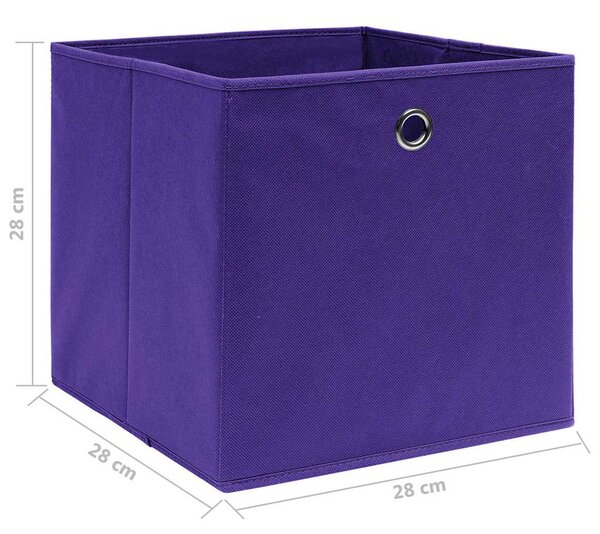 Úložné boxy 10 ks netkaná textilie 28 x 28 x 28 cm fialové 325213