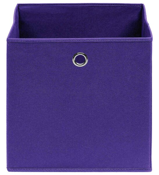 Úložné boxy 10 ks netkaná textilie 28 x 28 x 28 cm fialové 325213
