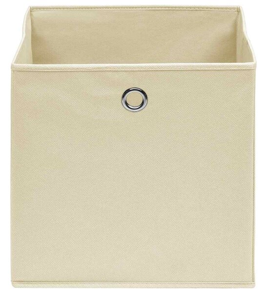 Úložné boxy 4 ks netkaná textilie 28 x 28 x 28 cm krémové 325215