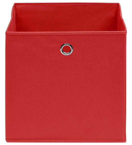 Úložné boxy 10 ks netkaná textilie 28 x 28 x 28 cm červené 325221