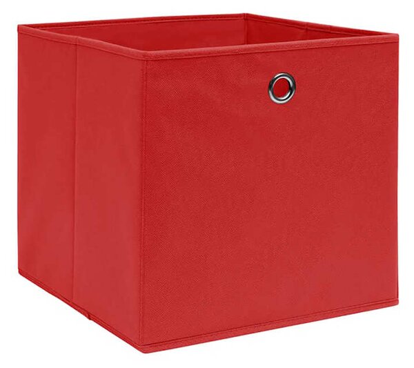 Úložné boxy 4 ks netkaná textilie 28 x 28 x 28 cm červené 325219