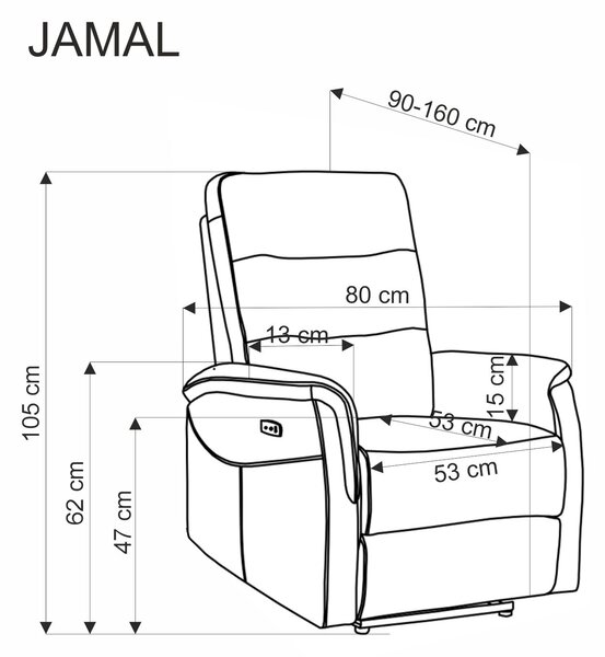 HALMAR JAMAL polohovací křeslo béžové