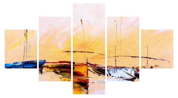 Obraz - Malba lodí (125x70 cm)