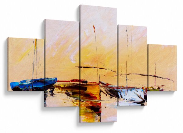 Obraz - Malba lodí (125x70 cm)