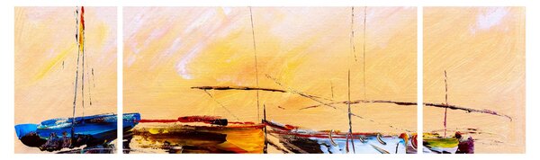 Obraz - Malba lodí (170x50 cm)