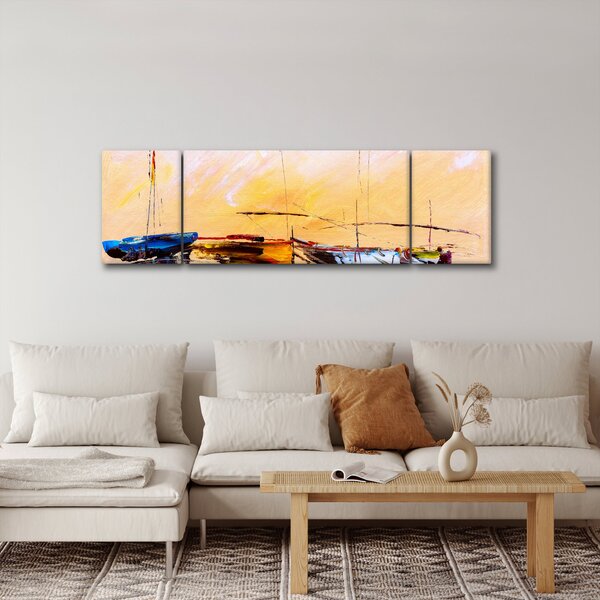 Obraz - Malba lodí (170x50 cm)