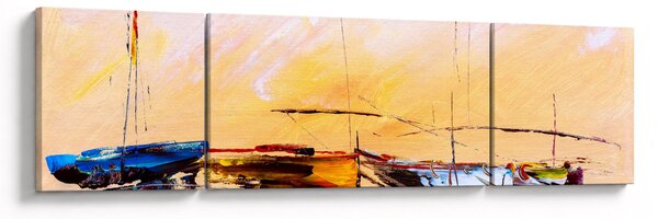 Obraz - Malba lodí (170x50 cm)