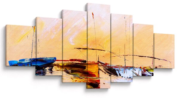 Obraz - Malba lodí (210x100 cm)