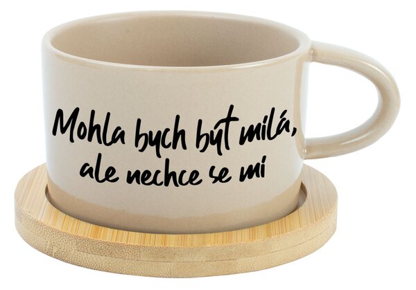 MOHLA BYCH BÝT MILÁ, ALE NECHCE SE MI - krémový hrníček makronka 200 ml
