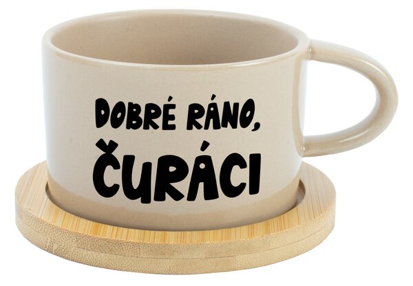 DOBRÉ RÁNO, ČURÁCI - krémový hrníček makronka 200 ml