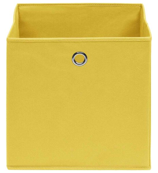 Úložné boxy 10 ks netkaná textilie 28 x 28 x 28 cm žluté 325225