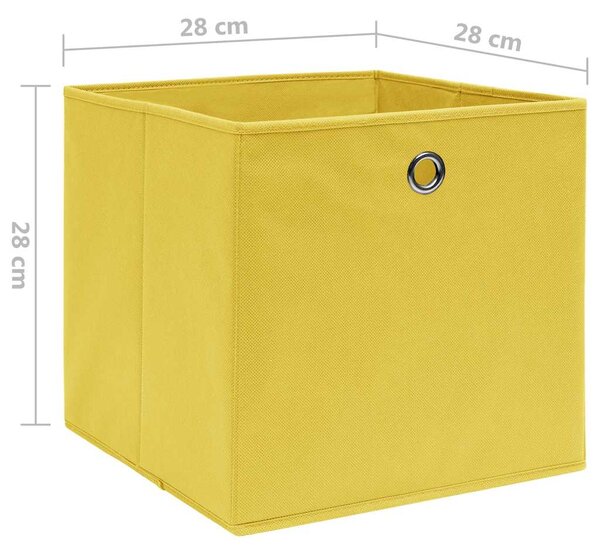 Úložné boxy 10 ks netkaná textilie 28 x 28 x 28 cm žluté 325225