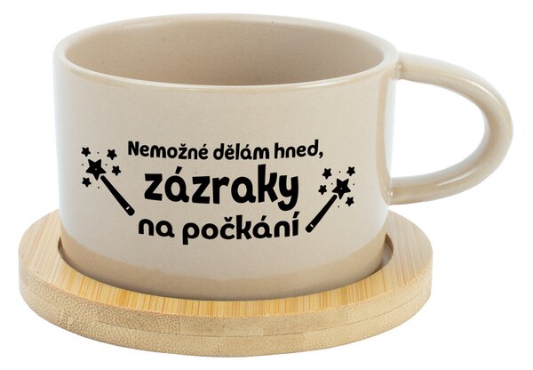 NEMOŽNÉ DĚLÁM HNED, ZÁZRAKY NA POČKÁNÍ - krémový hrníček makronka 200 ml