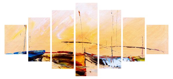 Obraz - Malba lodí (210x100 cm)