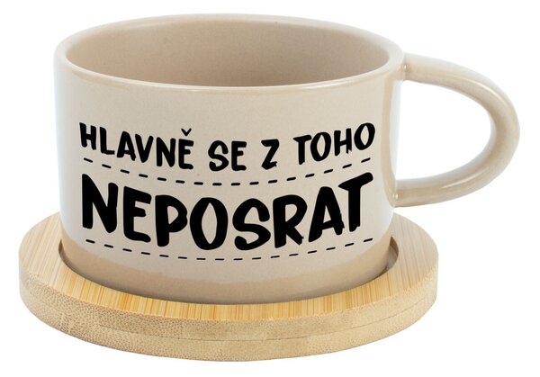 HLAVNĚ SE Z TOHO NEPOSRAT - krémový hrníček makronka 200 ml