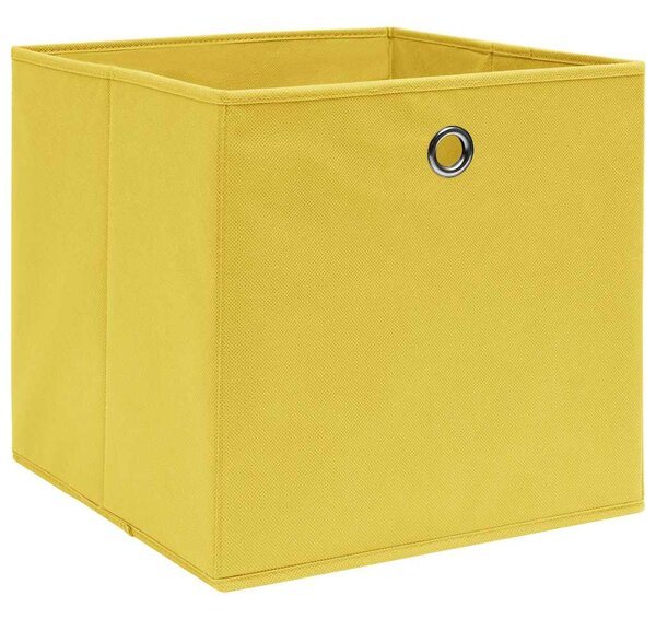 Úložné boxy 10 ks netkaná textilie 28 x 28 x 28 cm žluté 325225