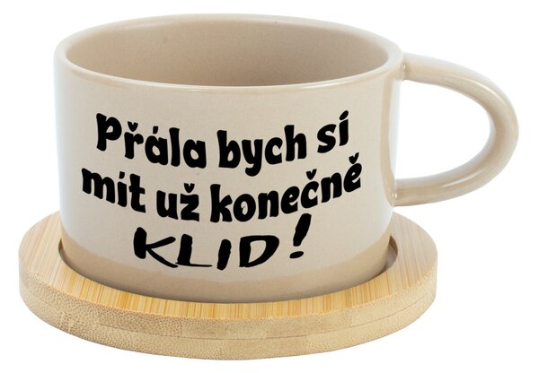 PŘÁLA BYCH SI MÍT UŽ KONEČNĚ KLID! - krémový hrníček makronka 200 ml