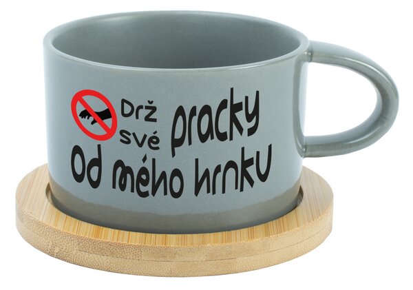 DRŽ SVÉ PRACKY OD MÉHO HRNKU - šedý hrníček makronka 200 ml