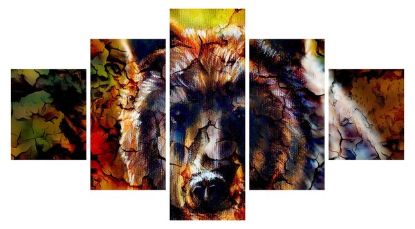 Obraz - Medvěd, malba (125x70 cm)
