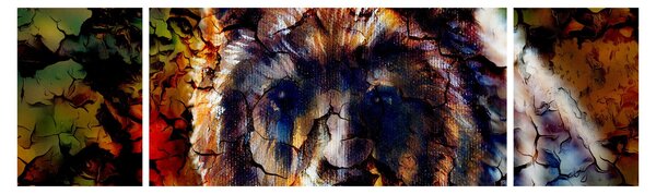 Obraz - Medvěd, malba (170x50 cm)